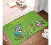 MSHEEFG Zerbino impermeabile, antiscivolo, tappetino da cucina Trotro et Zaza Arrosent Les Fleurs Paperback, tappeto decorativo per interni, lavabile, 40 x 60 cm