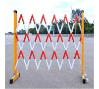 MSHGSKU Barriera di Sicurezza Retrattile per Il Controllo del Traffico e dei pedoni - Ringhiera Mobile Pieghevole in Metallo (1,2 x 2,5 m) - Barriera Industriale Portatile per Eventi e Can