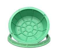 MSHGSKU Confezione da 2 coperchi e telai per tombini Rotondi da 700 mm - Coperchio per Fossa settica da Giardino, Prato - Coperchi di Ricambio per Fosse settiche - Coperchi per pozzetti di Raccolta