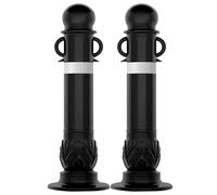 MSHGSKU Coni di Segnalazione del Traffico Flessibili - Paletto di Guida Nero con Base per vialetti d'accesso, barriera di Sicurezza Durevole e visibile per Il parcheggio - Confezione da 2