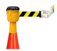 MSHGSKU Cono Stradale Retrattile da 32 Piedi - Stile Nastro di Avvertimento di Pericolo, Nastro di barriera per la Sicurezza del Traffico e dei pedoni, Ideale per la Gestione di Eventi e l