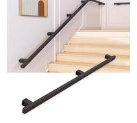 MSHGSKU Corrimano per Scale Interne ed Esterne, corrimano per Scale in Metallo Nero, corrimano per corridoi di asili Nido, corrimano per Scale a Parete da 30 cm a 600 cm (15 piedi/450 cm)