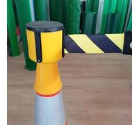 MSHGSKU Nastro di Segnalazione Retrattile con Cono Stradale, Nastro da 16,4 Piedi Montato su Cono per Il Controllo del Traffico e la Sicurezza dei pedoni, Durevole e Resistente alle intemp