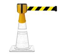 MSHGSKU Nastro Retrattile per la Copertura dei Coni stradali - Barriera a Nastro da 2/3/5 m per Veicoli, collega i Coni stradali, Ideale per la Sicurezza Stradale, interconnette più unità