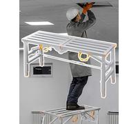 MSHGSKU Piattaforma di Lavoro Industriale Pieghevole, Scala/Sgabello con Altezza Regolabile per Manutenzione Domestica, 71x15,8 Pollici.