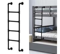 MSHGSKU Scala di risalita per Letto a Castello in soffitta, Scala per seminterrato in Ferro battuto Nero, Altezza 100-300 cm, Scale di Fuga in Tubo Tondo di Ferro per Letto a Castello/fine