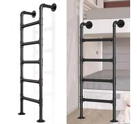 MSHGSKU Scala di Uscita per finestre da seminterrato, Scala antincendio, Scala in Tubo Tondo di Acciaio Nero in Metallo da Parete per soppalco di casa, Altezza 4 Piedi/5 Piedi/6 Piedi/7 pi