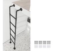 MSHGSKU Scala in Ferro Nero da Parete per soppalco, Scala di Ingresso e Uscita da 4 Piedi/5 Piedi/6 Piedi/7 Piedi/8 Piedi di Altezza, Scala di Fuga per pozzetto Finestra per Letto Alto/EST