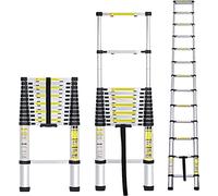 MSHGSKU Scala telescopica in Alluminio da 4,2 m/13,8 Piedi - Scala Multiuso Regolabile per soffitta sul Tetto, Camper, attico e lavori all'aperto - Design Leggero, Compatto e Durevole