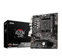 MSI A520M-A PRO V1 Gaming - Scheda madre (AMD Ryzen 5000, AM4, DDR4, PCIe 3.0, SATA 6Gb/s, M.2, USB 3.2 Gen 1, DVI/HDMI, Micro-ATX)