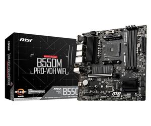 MSI B550M PRO-VDH WIFI Scheda madre mATX, AM4, DDR4, M.2, LAN, Wi-FI, USB 3.2 Gen1, Front Type-C, HDMI, DisplayPort, AMD RYZEN 3000 di terza generazione
