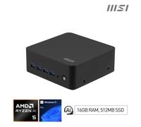 MSI Cubi Z AI 8M R5 8645HS FS 16GB 512GB W11P AMD Ryzen™ 5 DDR5-SDRAM SSD Windows 11 Pro Mini PC Nero