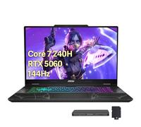 msi Cyborg - Computer portatile da gioco FHD IPS da 15,6", 144 Hz, Intel Core 7-240H, 16 GB di RAM, 2 TB di memoria (SSD da 1 TB+set docking station da 1 TB), GeForce RTX 5060, tastiera
