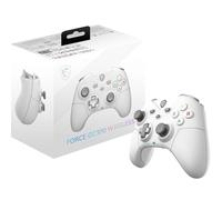 MSI FORCE GC300 WIRELESS WHITE Controller gaming per PC, Connessioni 2.4GHz, USB Type-C to A, Batteria Li-ion 600mAh (20h), D-Pad intercambiabile, doppi motori di vibrazione, cablata/wireless