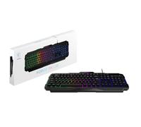 msi Forge GK100 US - Tastiera a membrana, RGB, ergonomica, anti-GHOSTING, ad angolo regolabile, colore: nero