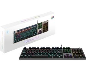 MSI Forge GK310 - Tastiera meccanica da gioco Red SWITCHES - Interruttore meccanico rosso (lineare), tasti ergonomici, base antiscivolo, LED RGB, USB 2.0, dimensioni standard