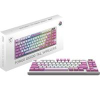 MSI Forge GK600 TKL W Violet US - INTERRUTTORI LINEARI Meccanici - Tasti PBT Sublimati con Colore, Base Antiscivolo, LED RGB, USB 2.0, Bluetooth, 2.4 GHz - Tenkeyless