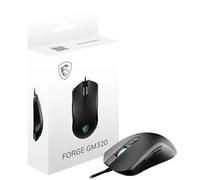 MSI FORGE GM320 - Mouse da gioco con sensore ottico da 12800 DPI, simmetrico, interruttori a scatto da 20 M+, 7 pulsanti, latenza 1 ms, LED RGB, 126 g, cablato