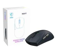 msi FORGE GM340 WIRELESS NAVY Mouse da gioco senza fili 12000 DPI, tasso di interrogazione 1000 Hz, design simmetrico, 50+ milioni di clic, 6 pulsanti, autonomia 82 ore, latenza 1 ms, 57 g