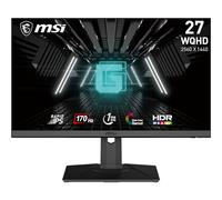 msi G272QPF, Monitor da gioco da 27", 2560 x 1440 (QHD), Rapid IPS, 1ms, 170Hz, compatibile G-Sync, HDR Ready, HDMI, Displayport, inclinazione, girevole, altezza regolabile, pivot