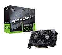 MSI GeForce RTX 5060 8G SHADOW 2X OC Scheda Video - Core 3840, Memoria 8GB GDDR7, Risoluzione massima (7680 x 4320), Connettori di alimentazione 8-pin x1, Velocità Memory Clock (MHz) 28 Gbps