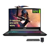 MSI Katana - Computer portatile da gioco QHD IPS 165 Hz, Intel i7-14650HX, GeForce RTX 5070 8 GB GDDR7, 16 GB DDR5, SSD da 1 TB, tastiera RGB, Cooler Boost 5, WiFi 6E, Win 11 Pro, nero, set docking