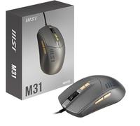 MSI M31 Mouse USB Simmetrico, 7 tasti, Sensore Ottico 3600 DPI, resistente fino a 3 milioni di click