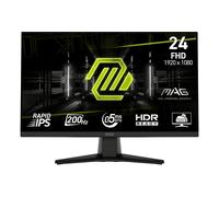 MSI MAG 242F Monitor da gioco 24" 1920 x 1080 (FHD), 200Hz, Adaptive-Synch, HDMI, DisplayPort, montaggio VESA, inclinabile, regolabile in altezza, altoparlante, 0,5 ms, nero
