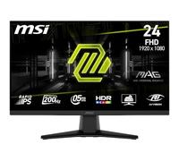 MSI MAG 242F Monitor Gaming da 24" - FHD (1920x1080), Rapid IPS, 200Hz, 0.5ms, HDR Ready, AMD FreeSync Premium, Eye Care, HDMI 2.0b, DP 1.2a, Senza Cornice, Inclinabile, Montaggio VESA - Nero