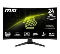 MSI MAG 244C - Schermo da gaming curvo da 24" FHD - Lastra VA 1500R 1920 x 1080, 1ms, Adaptive Sync - DP 1.2a, HDMI 2.0b CEC