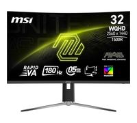 MSI MAG 32CQ6PF - Schermo da gaming curvo FHD da 32" - Lastra Rapid VA 2560 x 1440 1500R, 180 Hz / 0,5 ms - GtG, DisplayHDR 400, Adaptive Sync, DP 1.4, HDMI 2.0 CEC