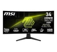 MSI MAG 346CQ - Monitor Gaming Curvo 34” UWQHD 1500R, 3440x1440 VA, 180Hz, 1ms, HDR Ready, Eye Care, HDMI 2.0b, DP 1.4a, Senza Cornice, Stand Regolabile, Montaggio VESA, Nero