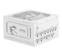 MSI MAG A1000GL PCIE5 WHITE alimentatore - 1000W, certificazione 80 PLUS Gold, compatibile ATX 3.1, supporto GPU PCIe 5.1, ATX PSU, cavi piatti bianchi