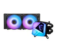 MSI MAG CORELIQUID C240, Raffreddamento a liquido per processore (240 mm, 2 ventole, compatibile con Intel 1700, 115x/1200, AMD AM4/AM3+/TR4, Nero, RGB)
