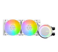 MSI MAG CORELIQUID E240 LIQUID COOLER (Bianco)- Piastra di raffreddamento in rame, ARGB Blockhead & ventole FDB, water block a 2 camere, radiatore split-flow, supporto Mystic Light - per AMD e Intel