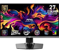 MSI Maggio 272UP QD-OLED X24, 66,5 cm (26,5 pollici), 3840 x 2160 (UHD), 240 Hz, AMD Adaptive-Sync, HDR Ready, HDMI, connettore VGA, supporto VESA, inclinazione, apertura stretta su 4 lati, 0,03 ms