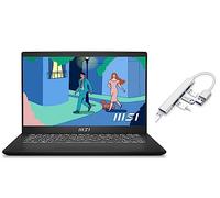 MSI Moderno laptop FHD da 14 pollici, processore Intel Core i5-1155G7, 16 GB di RAM, SSD da 512 GB, grafica Intel Iris Xe, tastiera retroilluminata, Windows 11 Home, colore nero, con hub USB 3.0