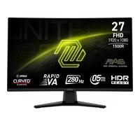 MSI MAG 274CXF Display Gaming curvo FHD da 27" - Lastra Rapid VA 1920 x 1080 1500R, 280 Hz, 0,5 ms, HDR Ready, AMD FreeSync Premium, AI Vision, HDMI 2.0b, DP 1.2a, inclinabile, compatibile con VESA