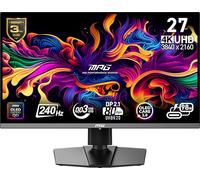 msi MPG 272URX QD-OLED 27" 3840 x 2160 (UHD) Monitor per computer, 240Hz, sincronizzazione adattiva, HDMI, porta DP, montaggio VESA, inclinabile, altoparlante, 0,03 ms, nero