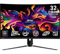 MSI MPG 321CURX QD-OLED 32" 3840 x 2160 (UHD) Monitor per computer, 240Hz, Adaptive-Synch, HDMI, porta DP, montaggio VESA, inclinabile, altoparlante, 0,03 ms, nero