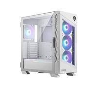 MSI MPG Velox 100R White - Case Mid-Tower per PC da gaming, pannello laterale in vetro temperato, 4 ventole ARGB da 120 mm, supporto per raffreddamento a liquido, radiatore fino a 360 mm, pannello a