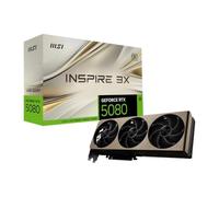 MSI NVIDIA GeForce RTX 5080 16G INSPIRE 3X OC GDDR7 256bit, scheda video con frequenza di boost fino a 2655 MHz, PCIe Gen 5, DLSS 4, 3 porte DP 2.1, 1 porta HDMI 2.1, pronta per SFF