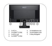 MSI Pro MP275Q Monitor PC 68,6 cm (27") 2560 x 1440 Pixel Wide Quad HD LED Nero