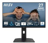 MSI PRO MP275QPG Monitor da 27" WQHD - Pannello IPS 2560×1440, 100 Hz, Eye-Friendly, VESA Mount, Supporto Display Kit, Regolabile 4 Vie, HDMI 2.0b & DisplayPort 1.2a
