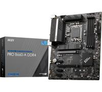 MSI Scheda madre PRO B660-A DDR4 (ATX, Intel Core di 12a generazione, socket LGA 1700, DDR4, PCIe 4, LAN 2.5G, slot M.2, USB 3.2)