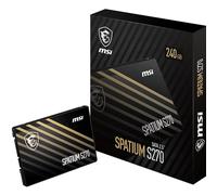 MSI SPATIUM S270 SSD 240GB - SSD SATA 3 da 2,5", 500MB/s in lettura e 400MB/s in scrittura, 3D NAND, sicurezza dei dati integrata, MSI Center - (110 TBW)