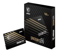 MSI SPATIUM S270 SSD 960GB - Unità a Memoria Flash SATA 3 da 2,5", 500MB/s in lettura e 450MB/s in scrittura, 3D NAND, sicurezza dei dati integrata, Center - Garanzia di 5 anni (500 TBW).