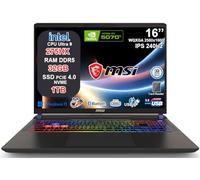 msi Vector 16 HX AI Notebook Gaming Intel Core Ultra 9 275HX, RTX 5070 Ti 12GB GDDR7, 32GB RAM, 1TB SSD, 16" QHD+ IPS 240Hz, Thunderbolt 5, WiFi 7, Tastiera RGB 24 Zone, Windows 11, AI Laptop