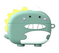 Msiall Silicone case compatibile con Huawei FreeBuds SE 2, [Supporta la ricarica wireless] [Custodia protettiva antiurto] Simpaticodi cartoni 3D Green Dinosaur