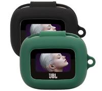 Msiall Silicone case compatibile con JBL Live Flex 3, [Supporta la ricarica wireless] [Custodia protettiva antiurto] Simpaticodi cartoni 3D black Green